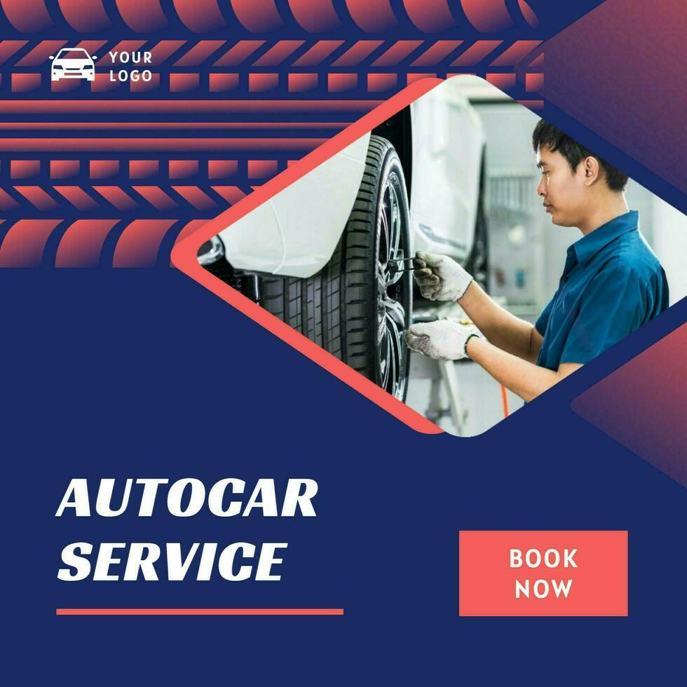 Blue Modern Autocar Service Instagram Post template