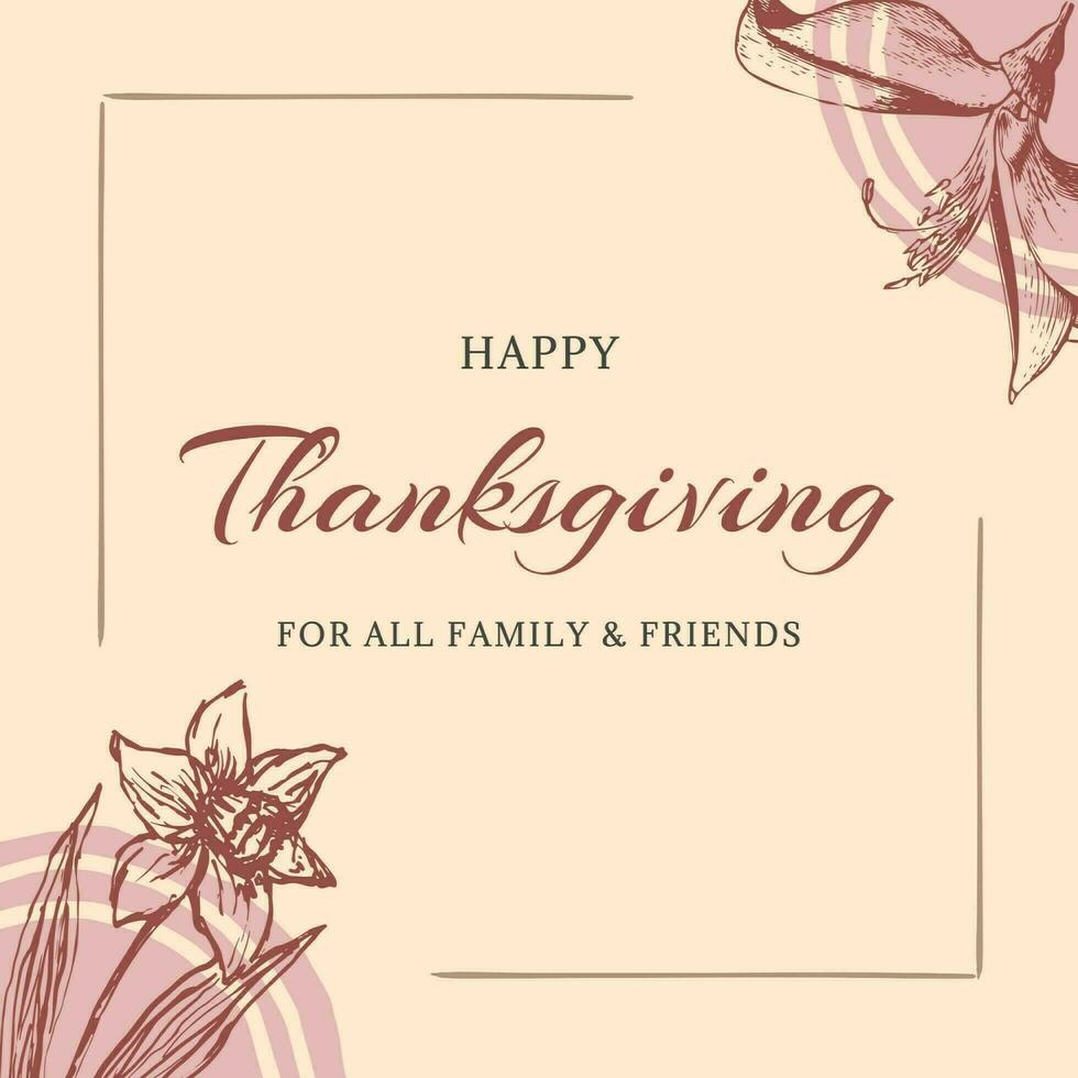 Beige Feminine Happy Thanksgiving Instagram Post template