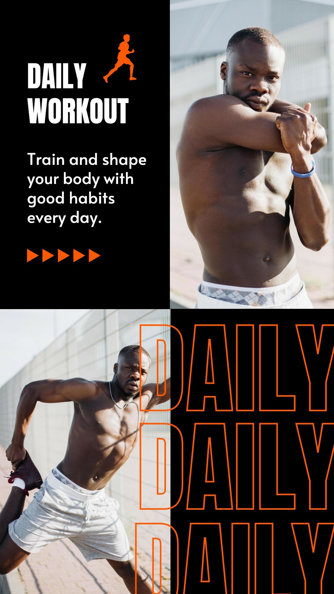 Black Modern Workout Class Instagram Story template