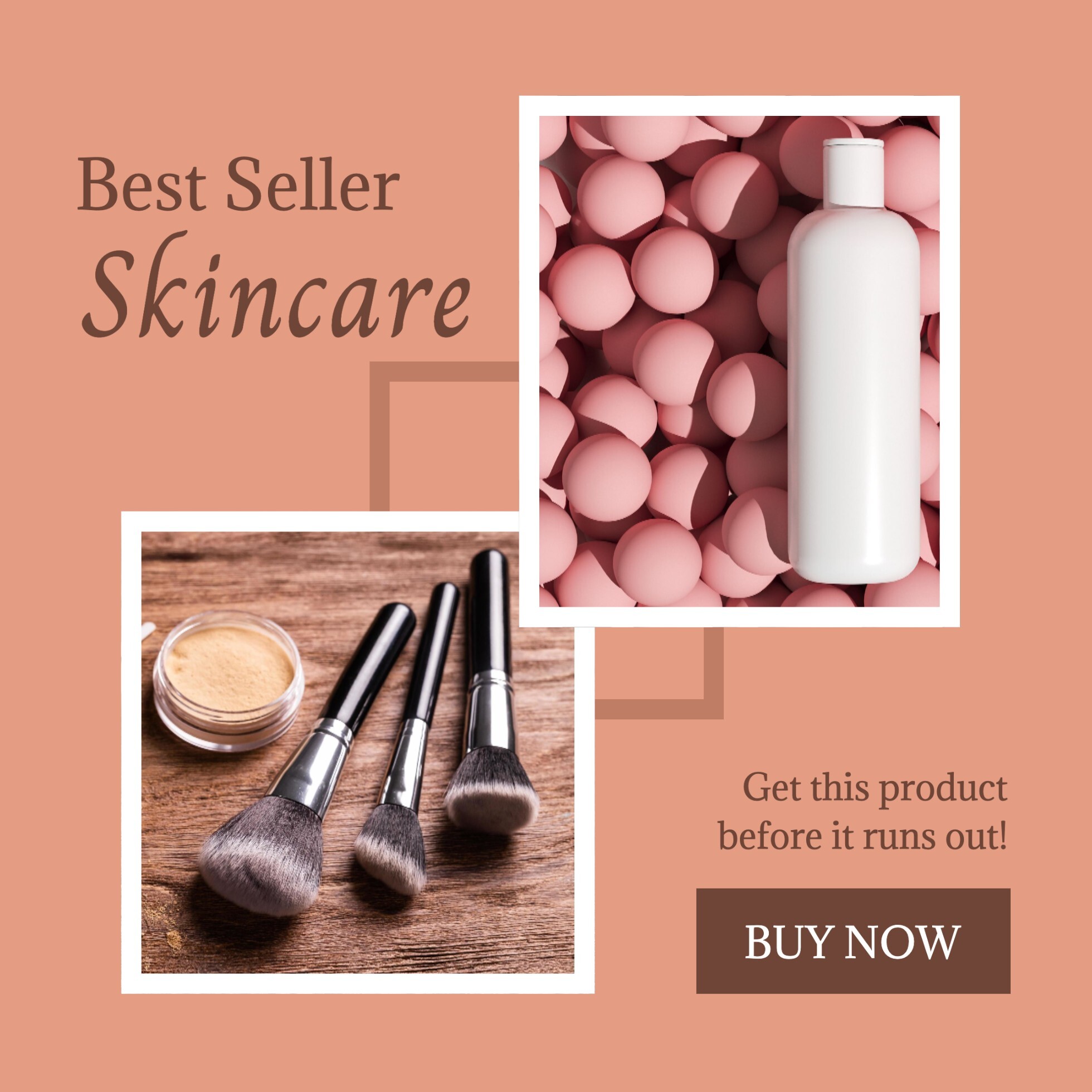 Pink Minimalist Best Seller Skincare Instagram Post template