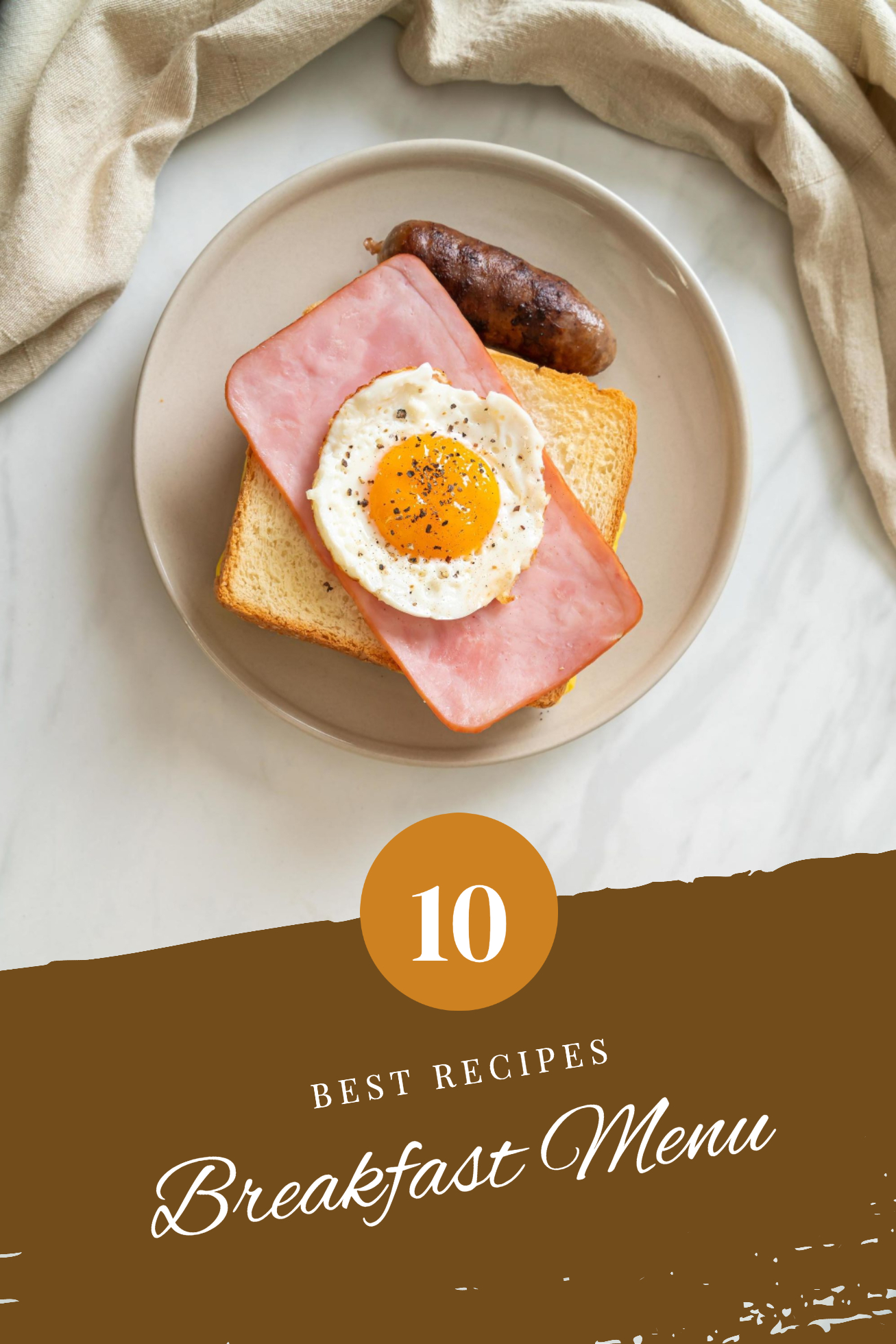 Brown Minimalist Breakfast Menu Pinterest template