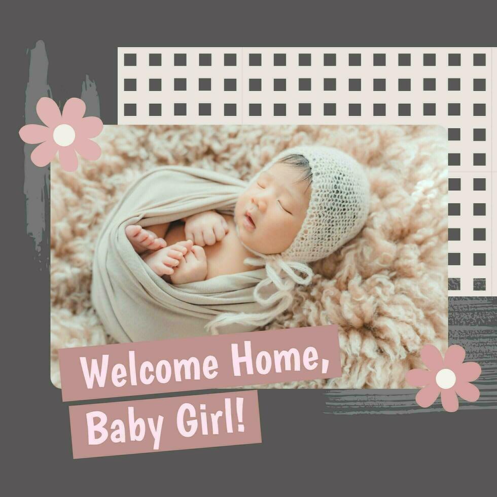 Welcome Home Baby Girl! template