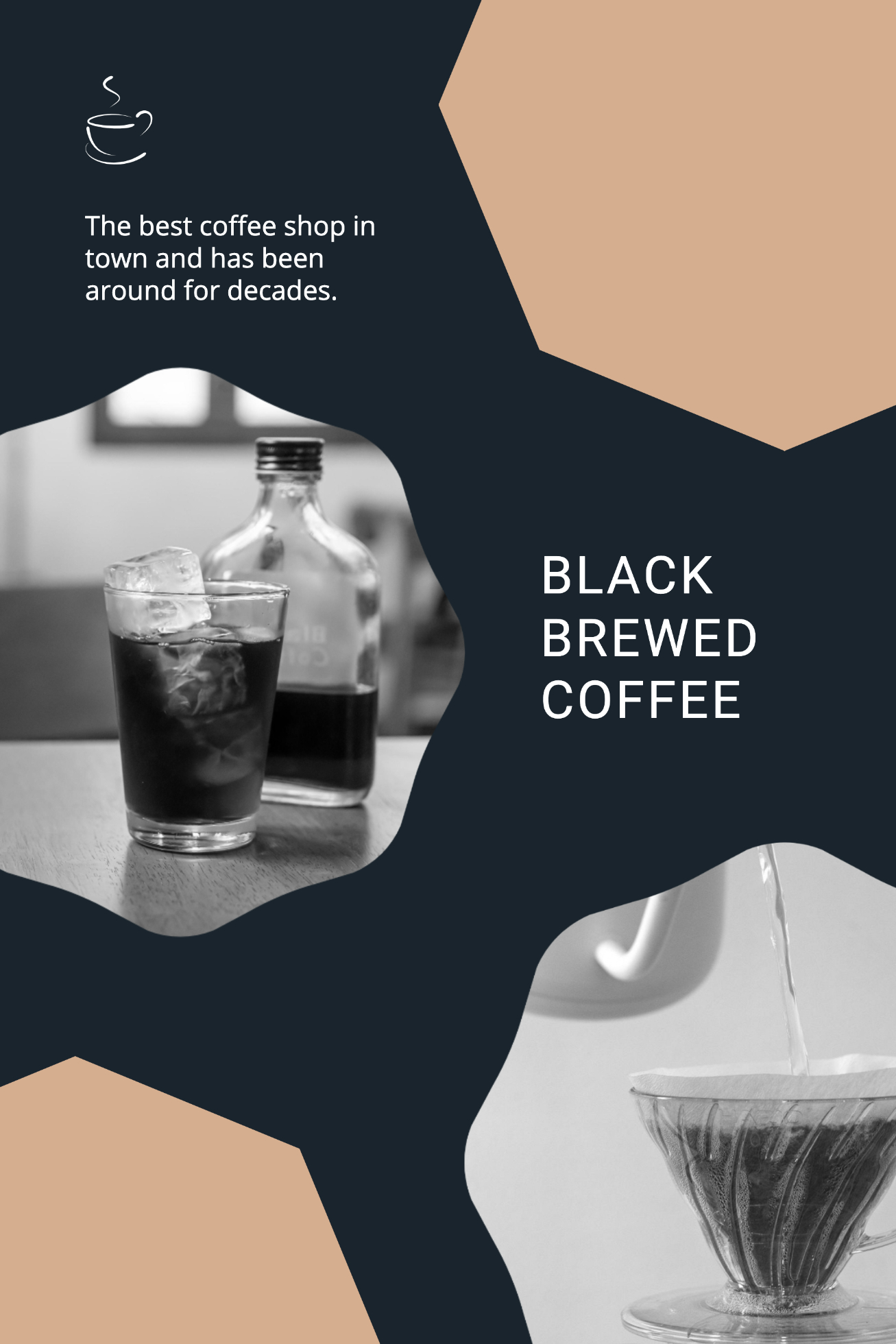 Black Minimalist Thank Brewed Coffee Pinterest template
