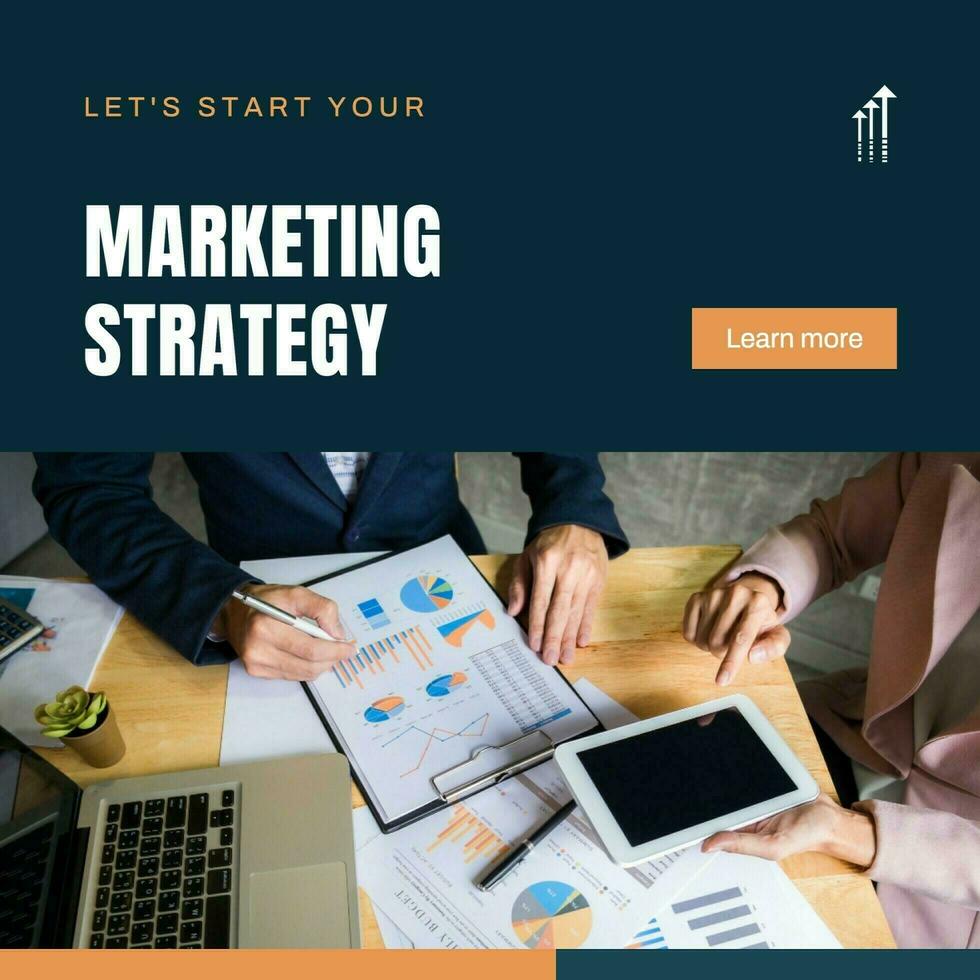 Black Minimalist Professional Marketing Strategy Instagram Post template