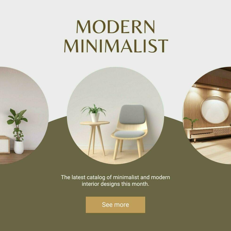 Green Minimalist Interior Design Catalog Instagram Post template