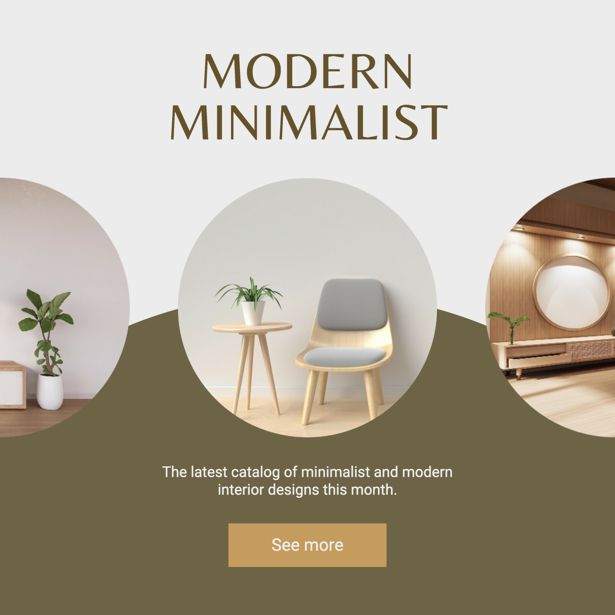 Green Minimalist Interior Design Catalog Instagram Post template