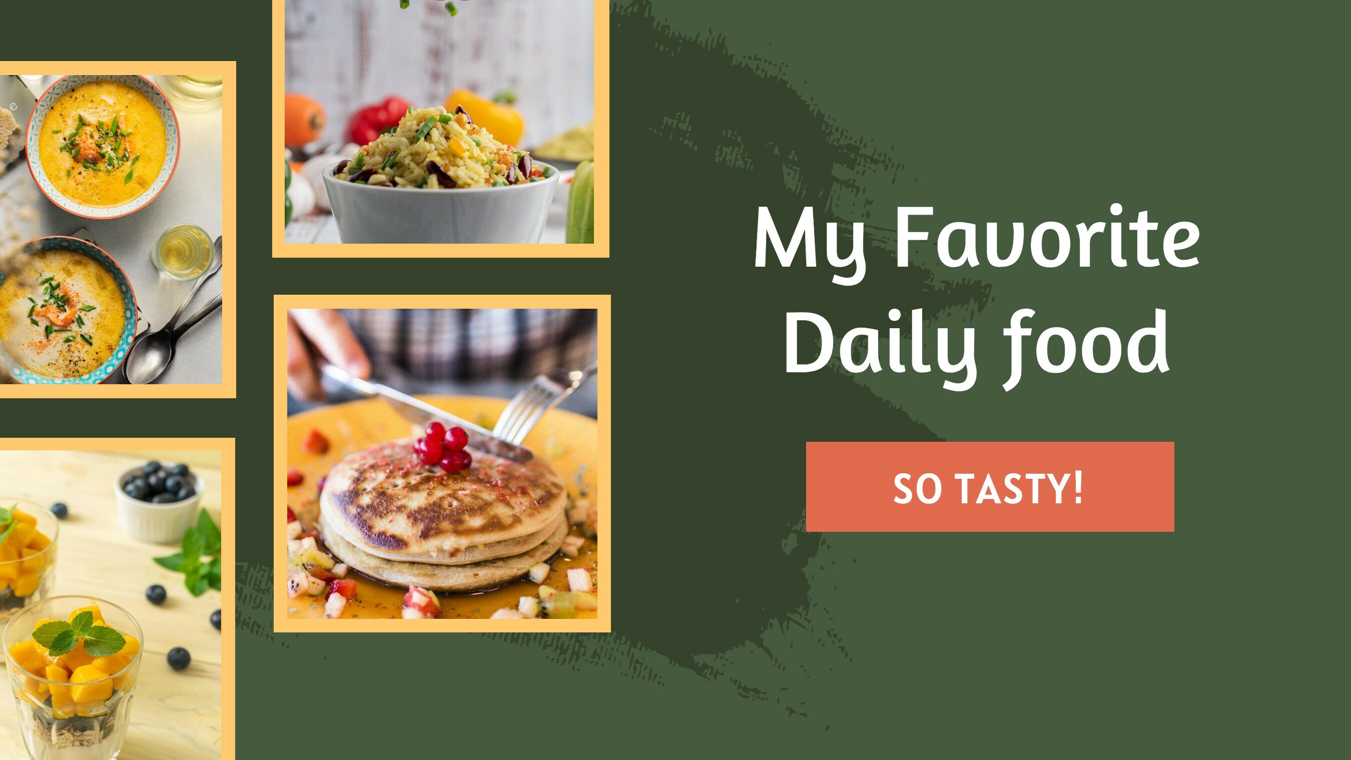 Green Collage Daily Favorite Food Youtube Banner template