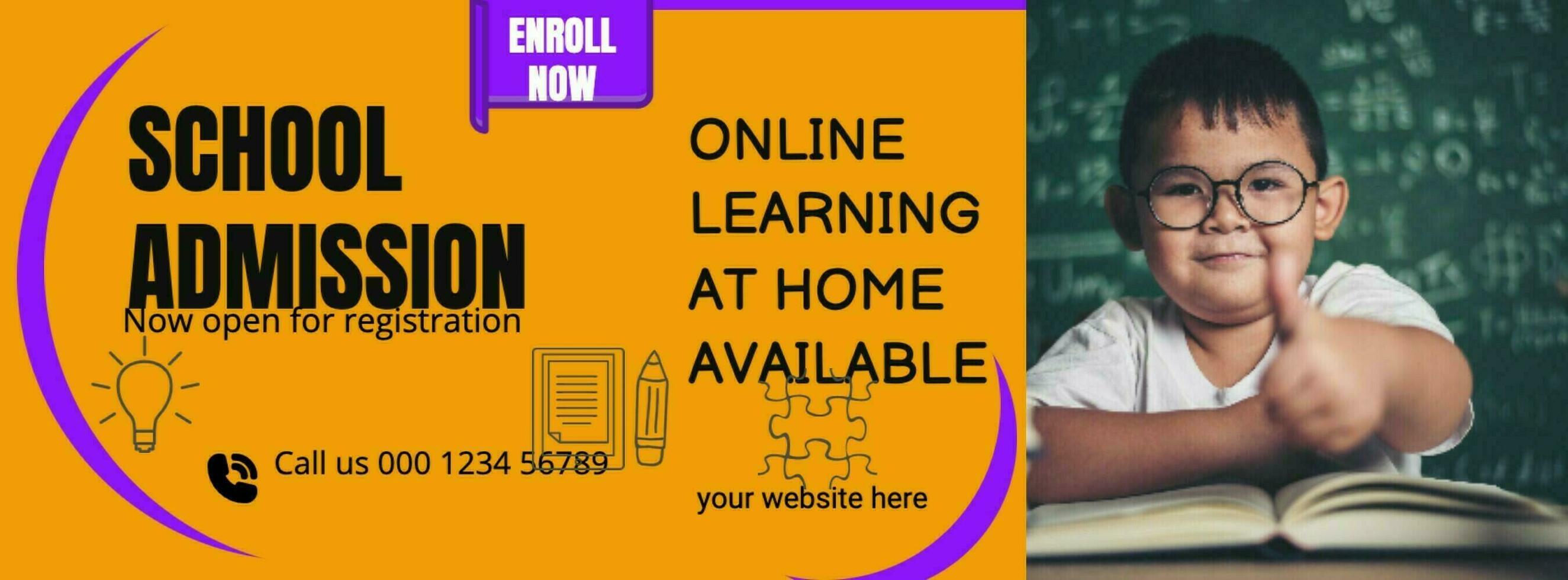 School admission with online learning template