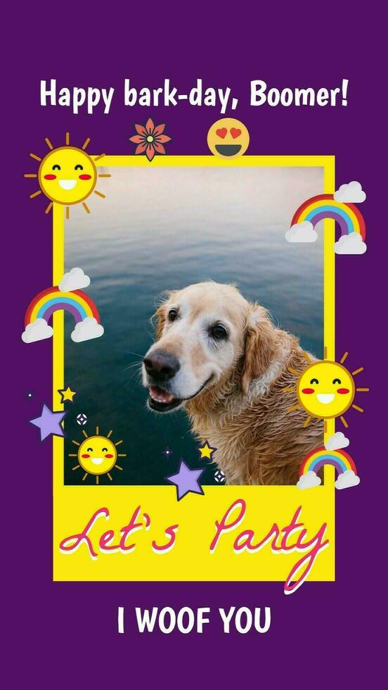 Purple Happy Bark Day Template