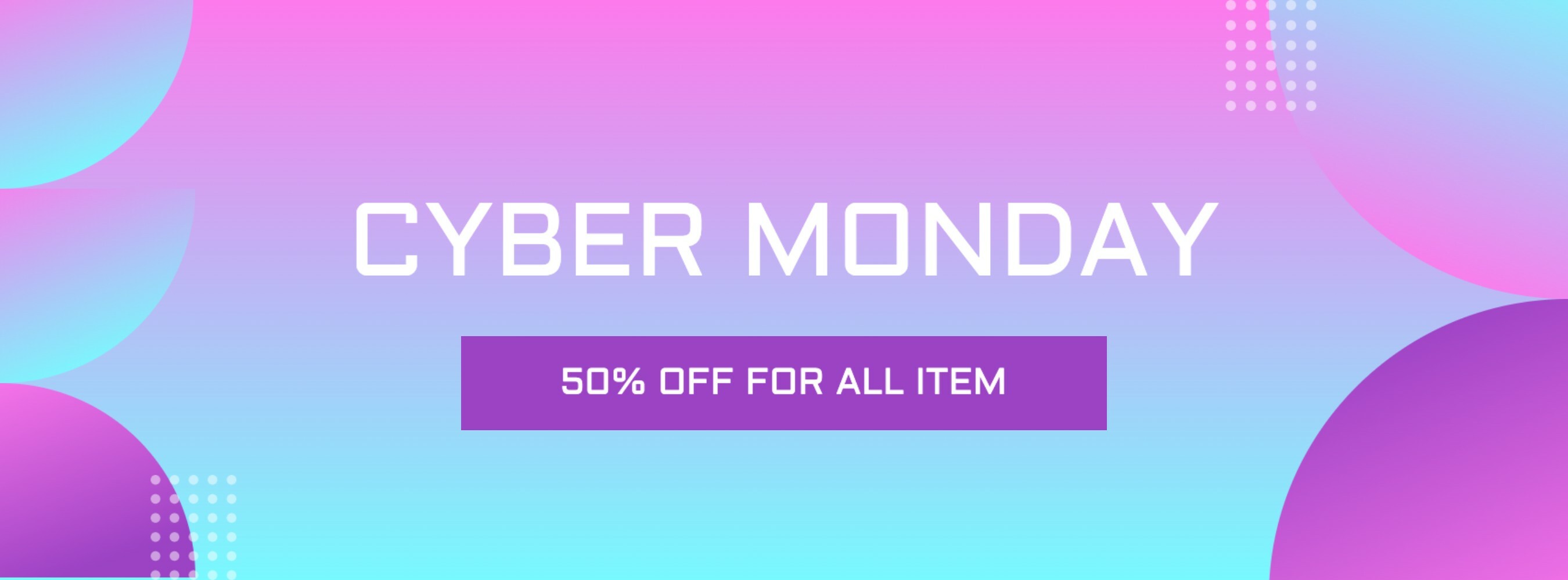 Pink Gradient Cyber Monday Discount Facebook Cover template