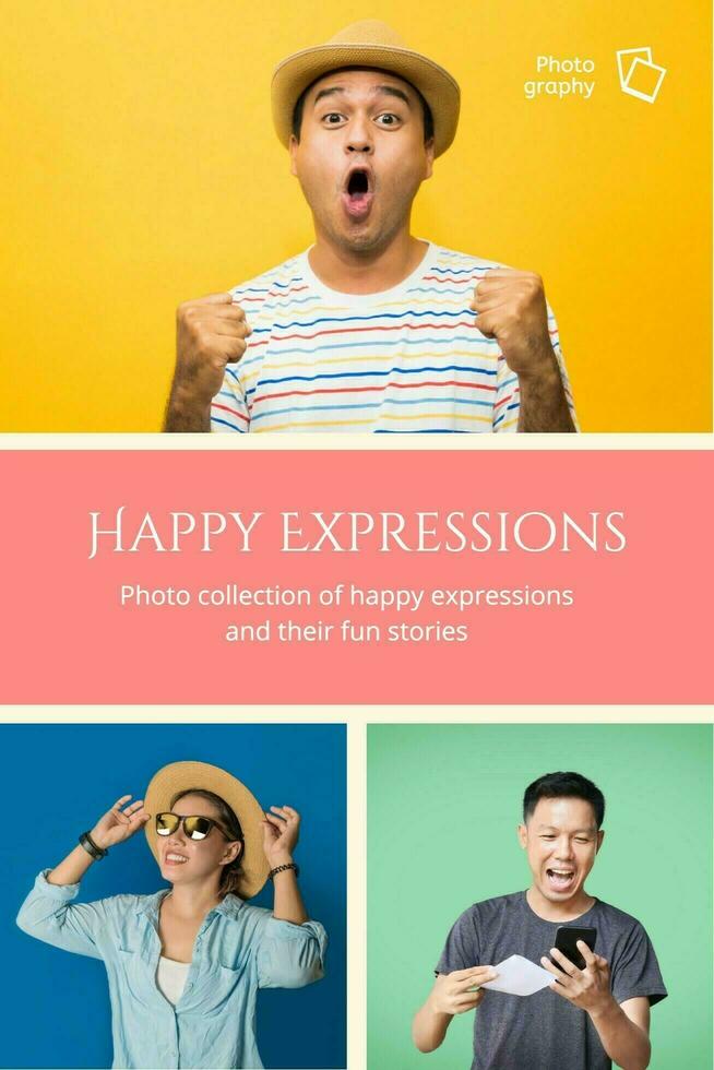 Yellow Collage Happy Expression Pinterest template