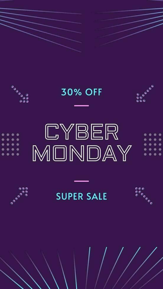 Purple Futuristic Cyber Monday Discount Instagram Story template