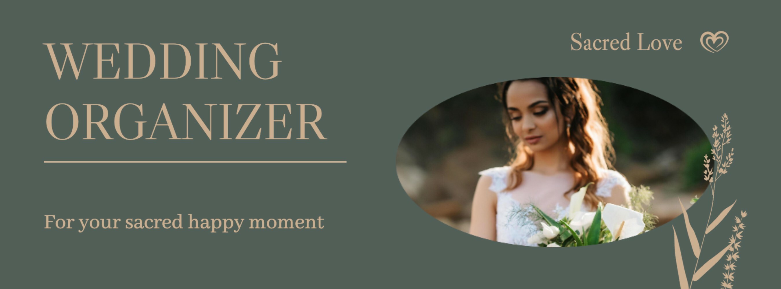 Green Elegant Wedding Organizer Facebook Cover template