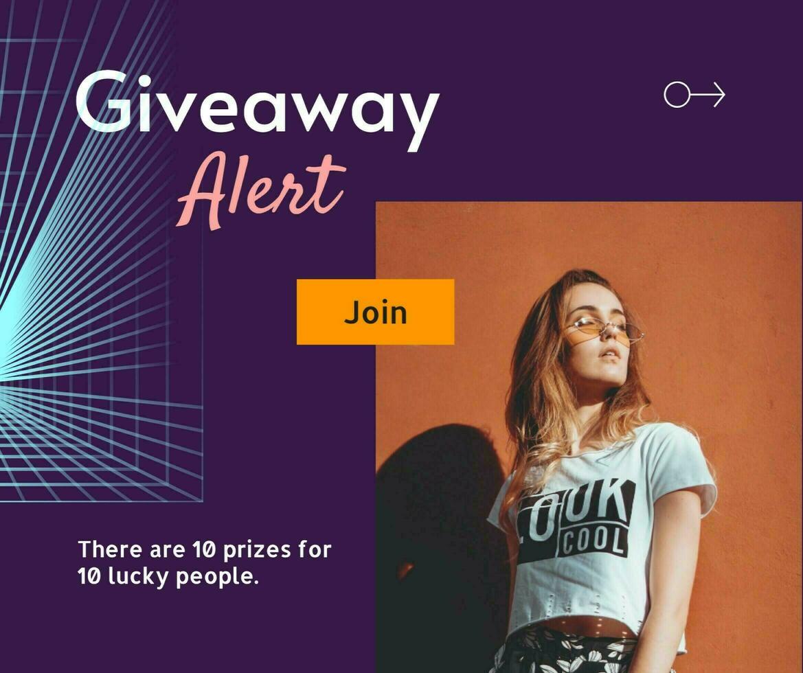 Purple Modern Giveaway Announcement Facebook Post template