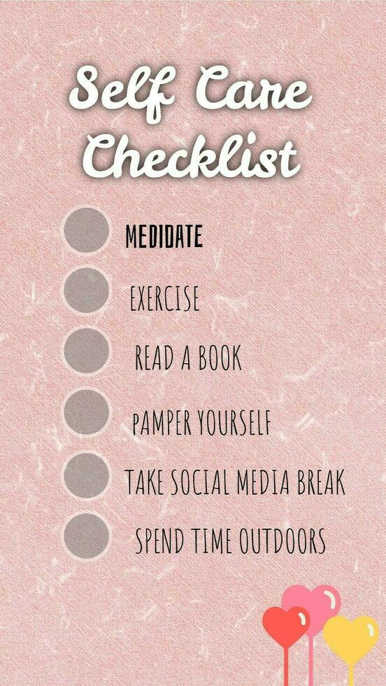 Self-care checklist template