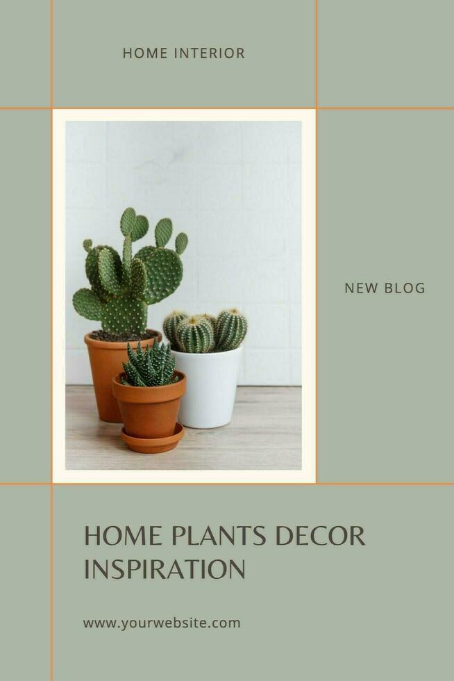 Green Minimalist Home Plant Decoration Pinterest template