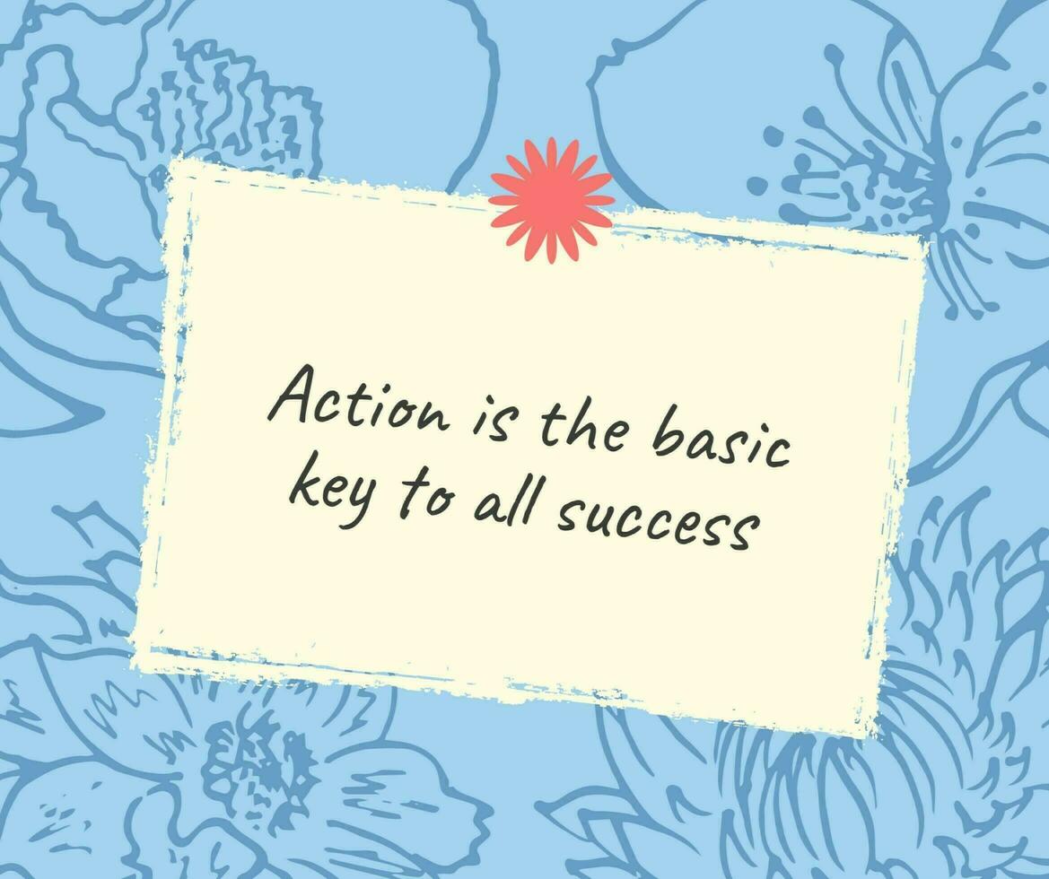 Blue Floral Success Quote Facebook Post template