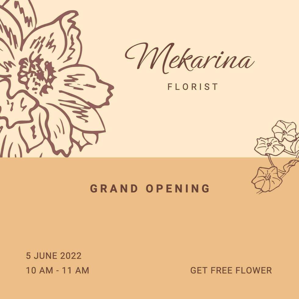 Beige Feminim Grand Opening Florist Instagram Post template