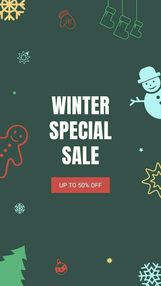 Green Playful Winter Special Sale Instagram Story template