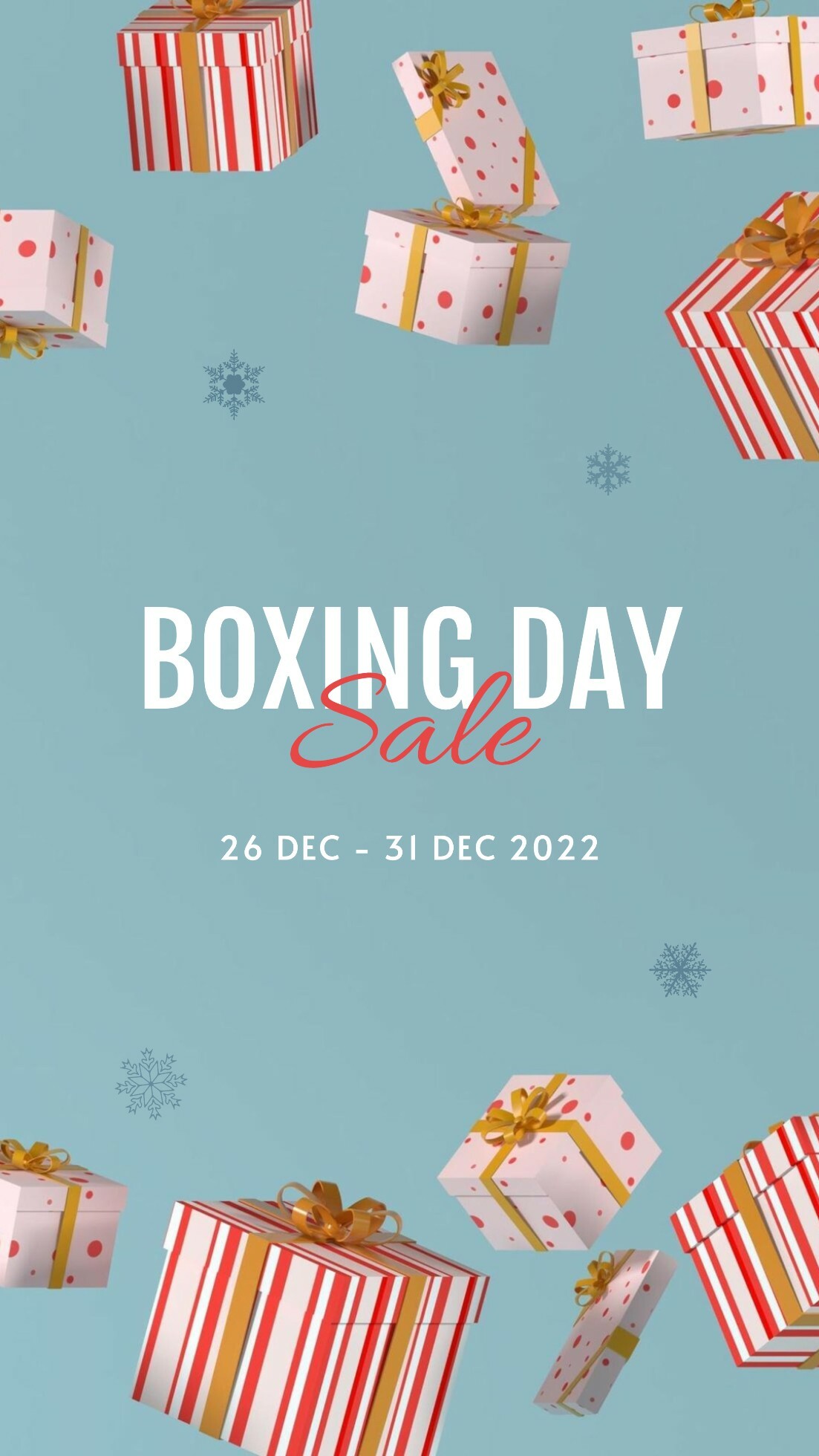 Blue Illustrated Boxing Day Sale Instagram Story template