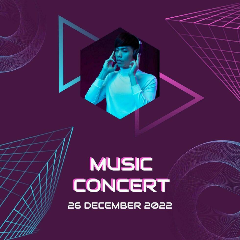 Purple Modern Music Concert Instagram Post template