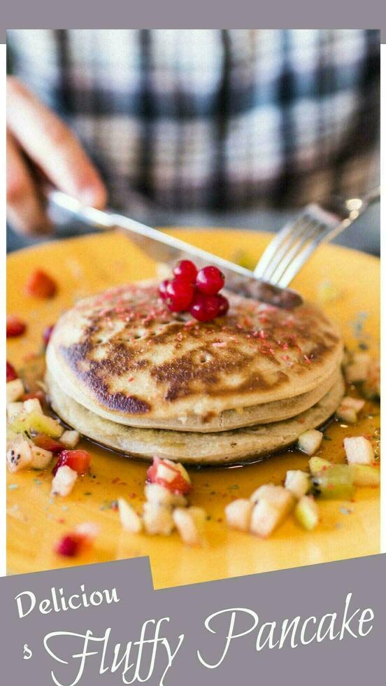 Fluffy pancake food template