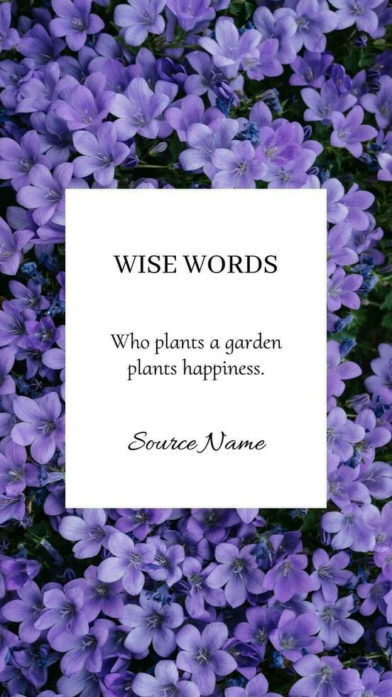 Wise Words Quote Template with Flowers