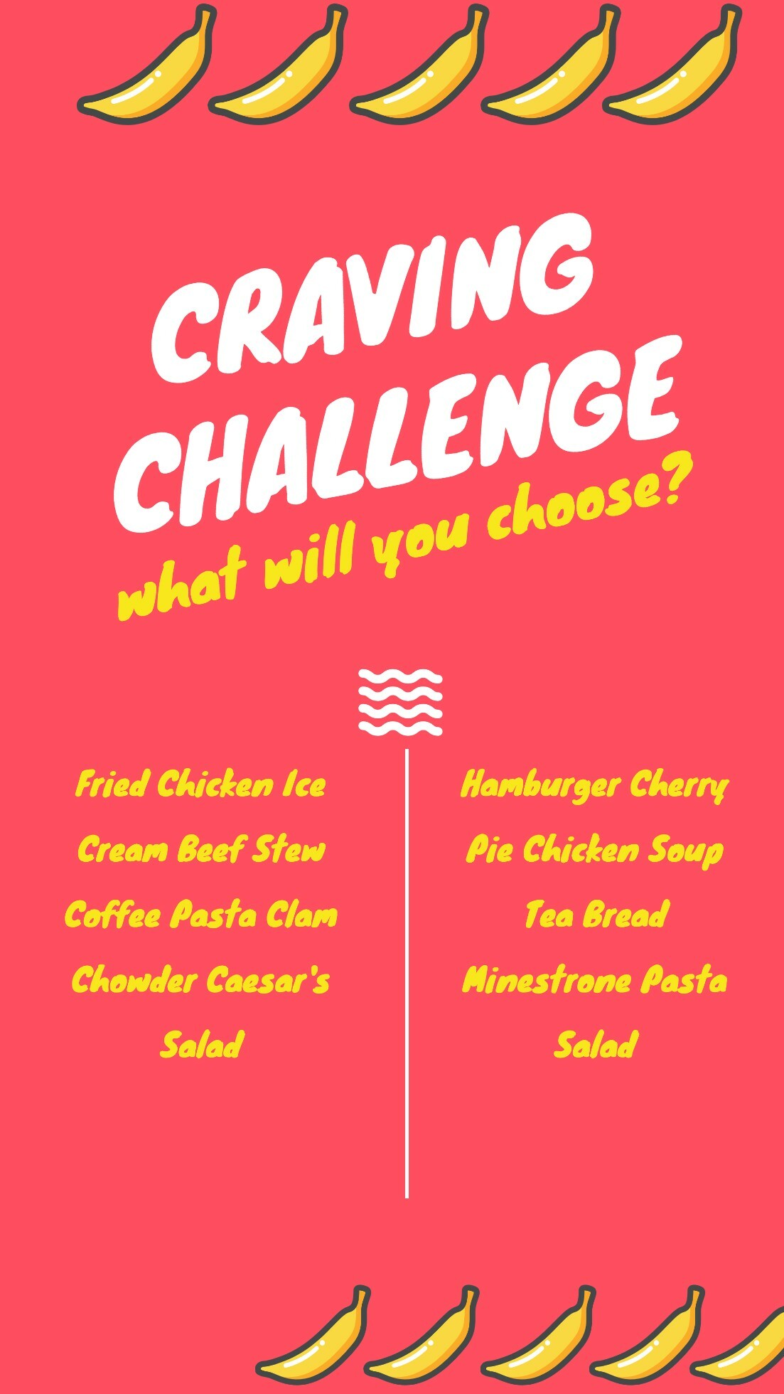 Carving challenge menu template