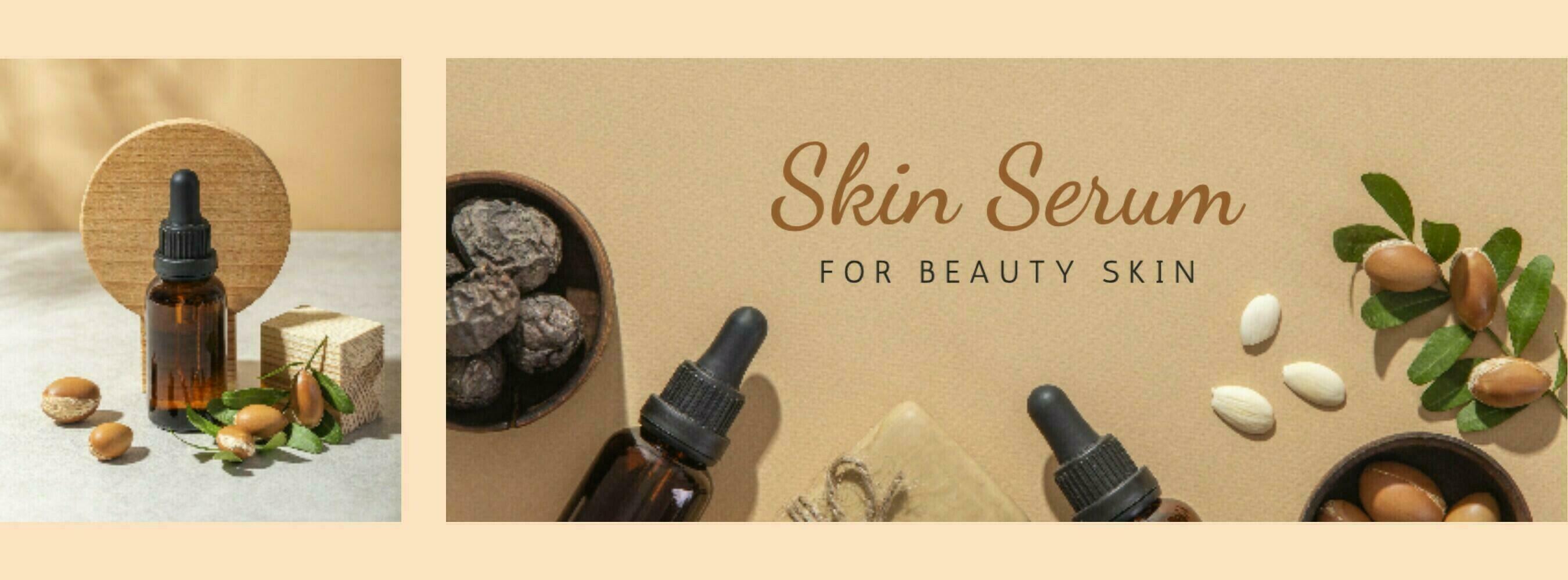 Brown Aesthetic Beauty Skin Serum Facebook Cover 20012209 Template