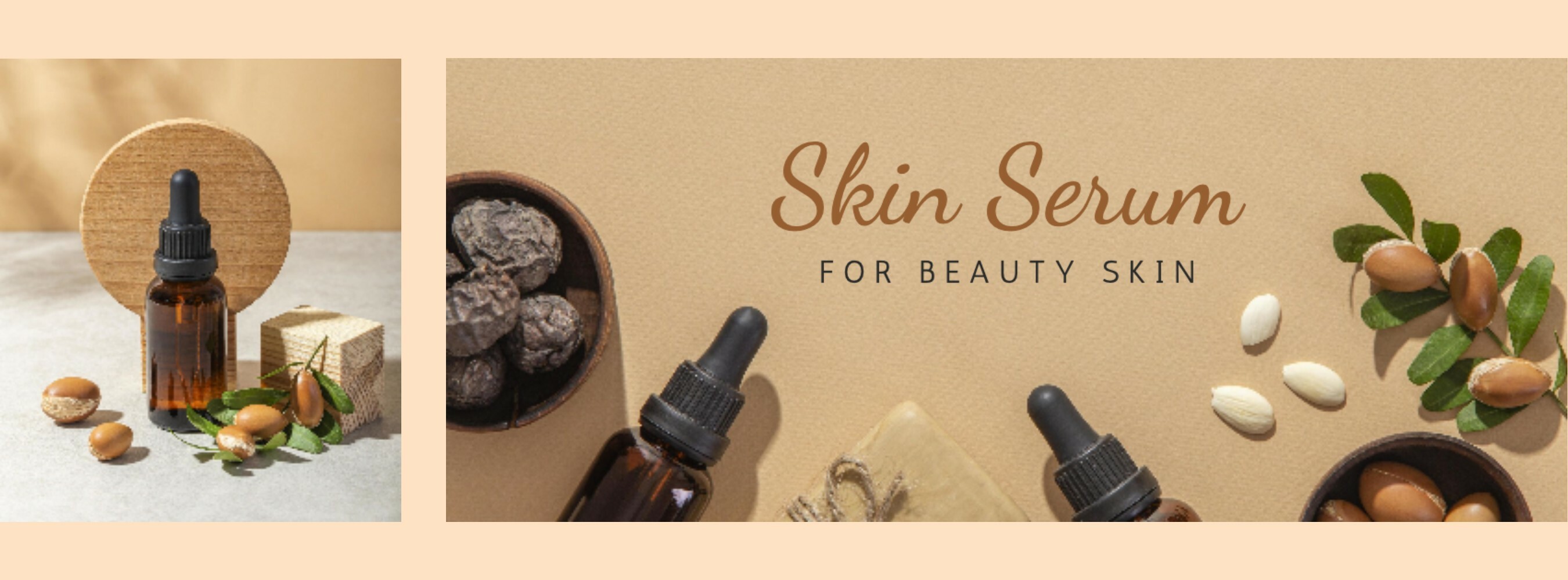 Brown Aesthetic Beauty Skin Serum Facebook Cover template