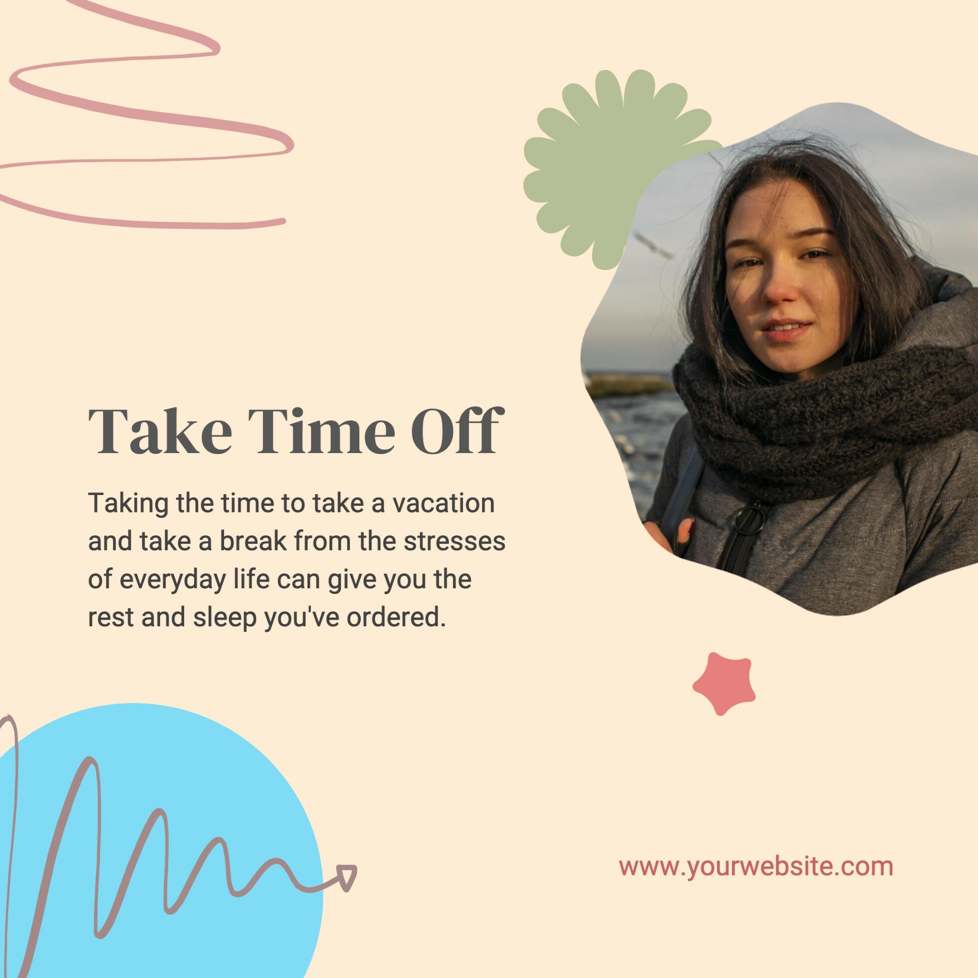 Beige Playful Quality Time Instagram Post template