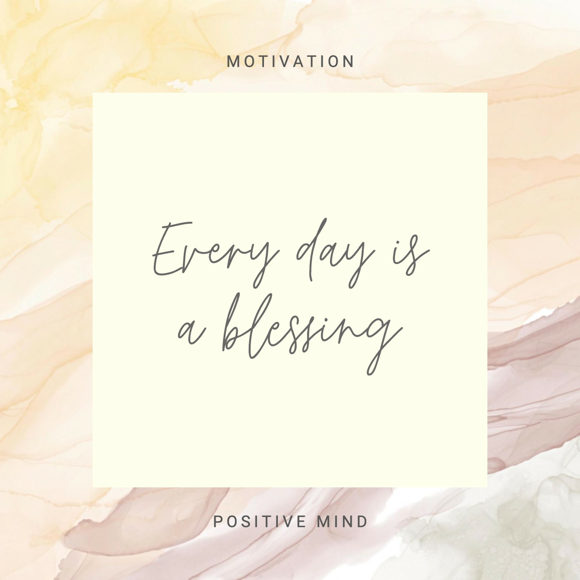 Yellow Abstract Blessing Motivation Quote Instagram Post template
