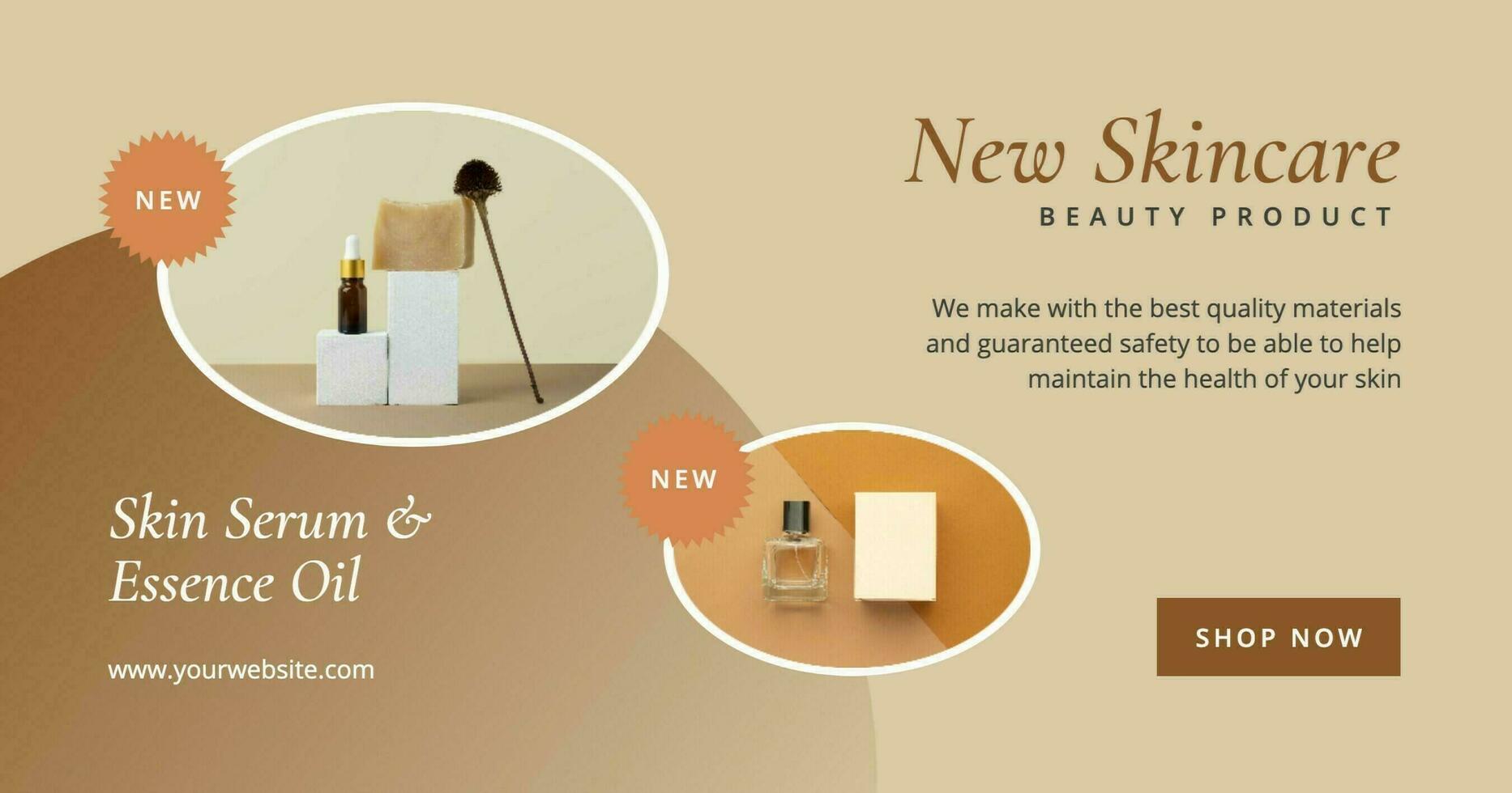 Brown Minimalist Beauty Skincare Product Facebook Post template