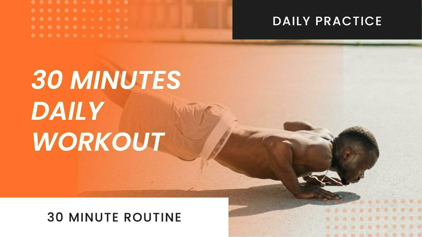 Orange Minimalist Daily Workout Routine Youtube Banner template