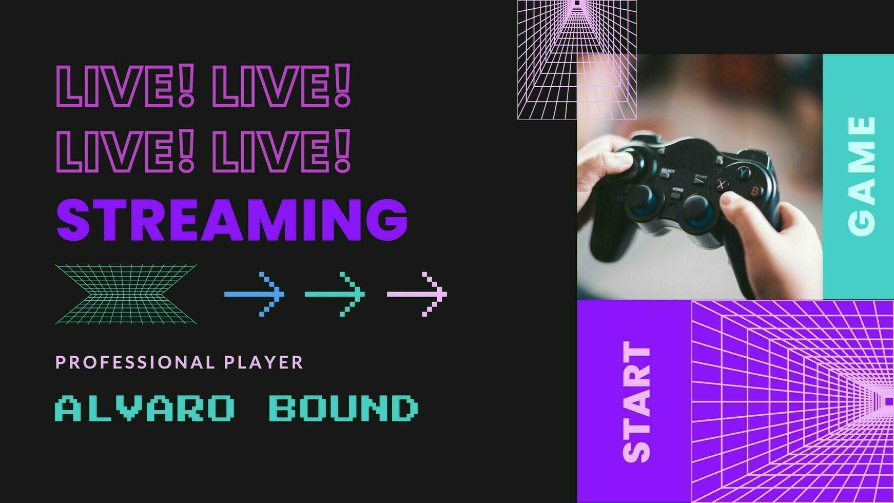 Purple Minimalist Gamer Growth Live Stream Youtube Banner template