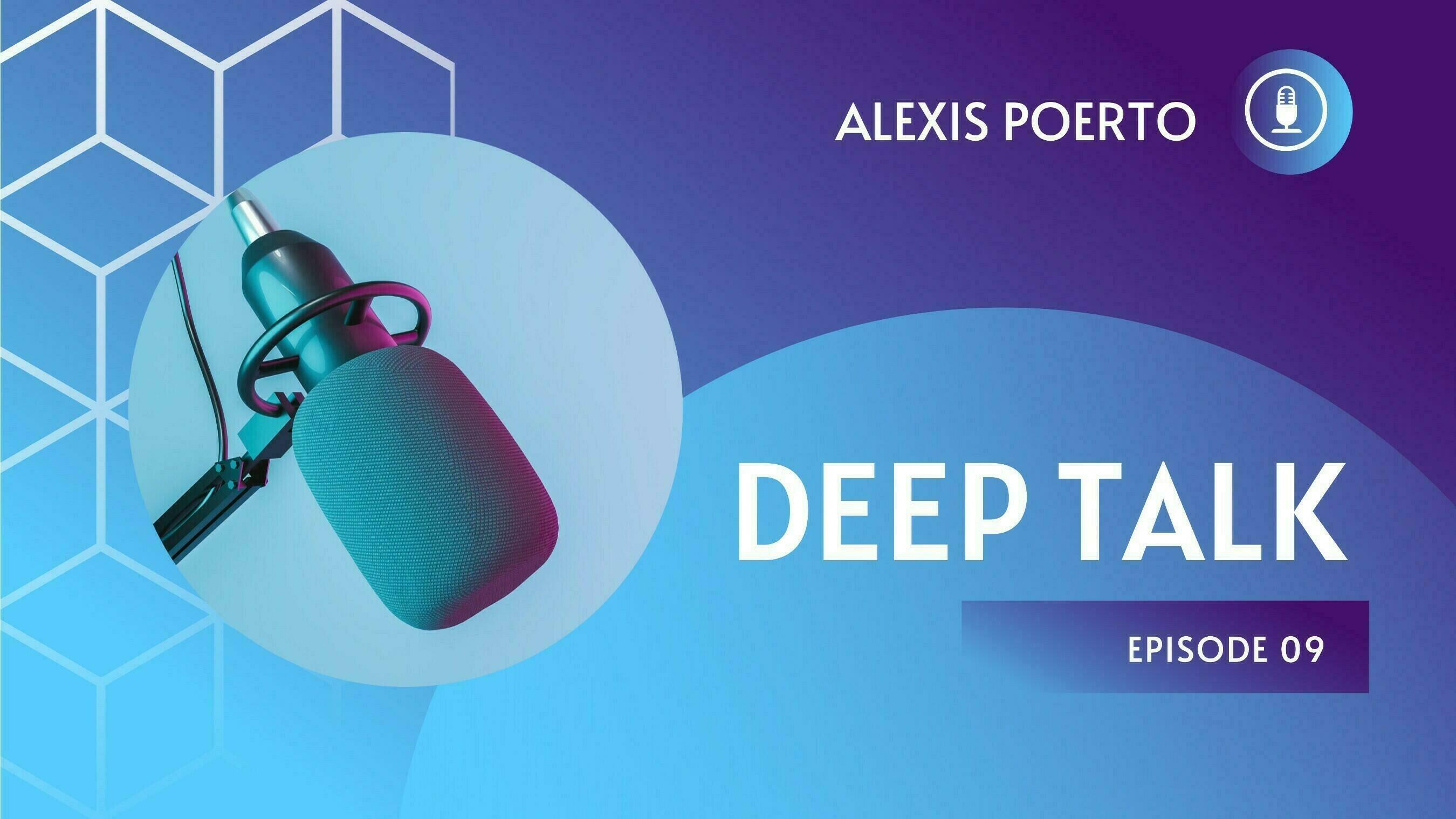 Blue and Purple Gradient Deep Talk Podcast Youtube Banner 20012429 Template