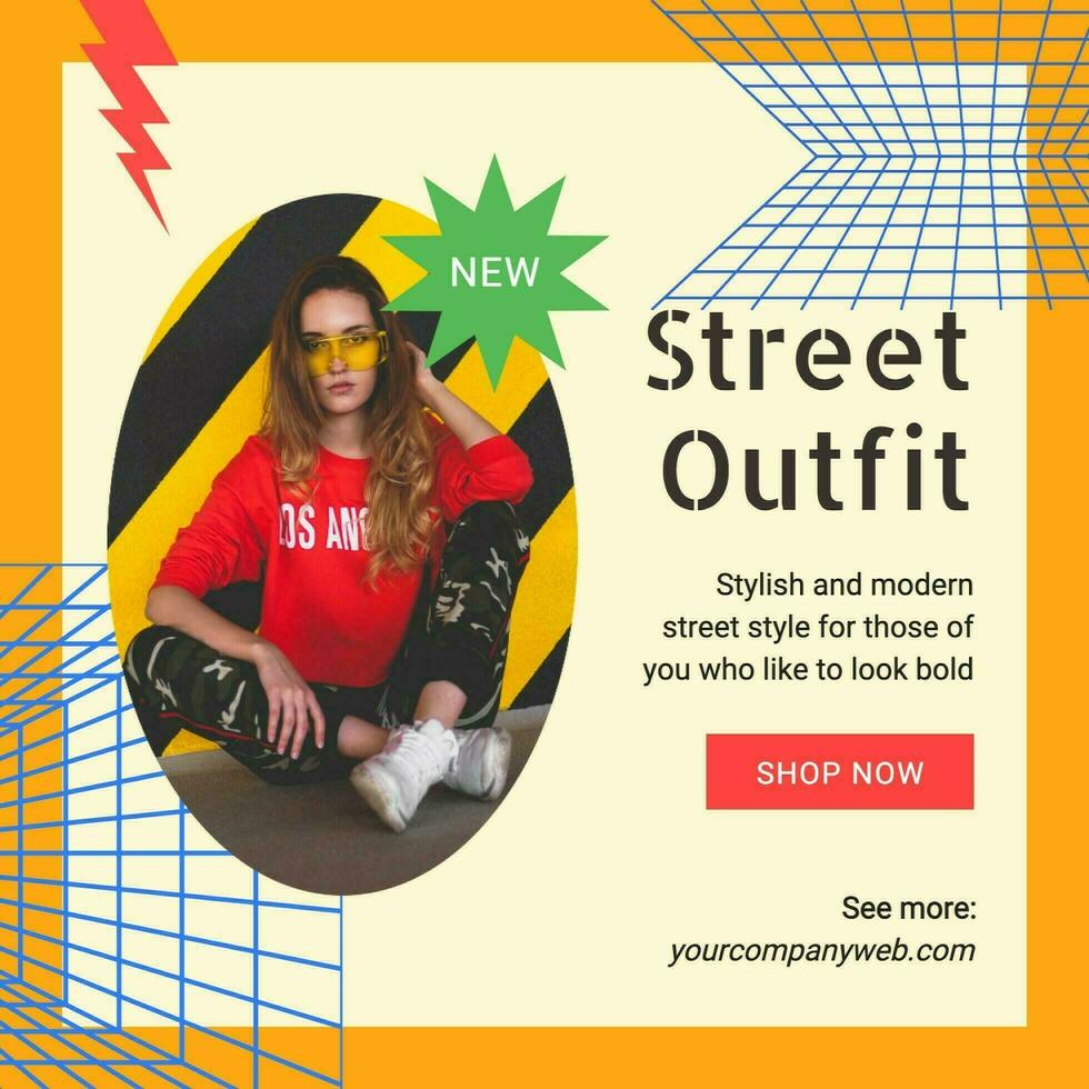 Retro Fashion Trend Instagram Post template