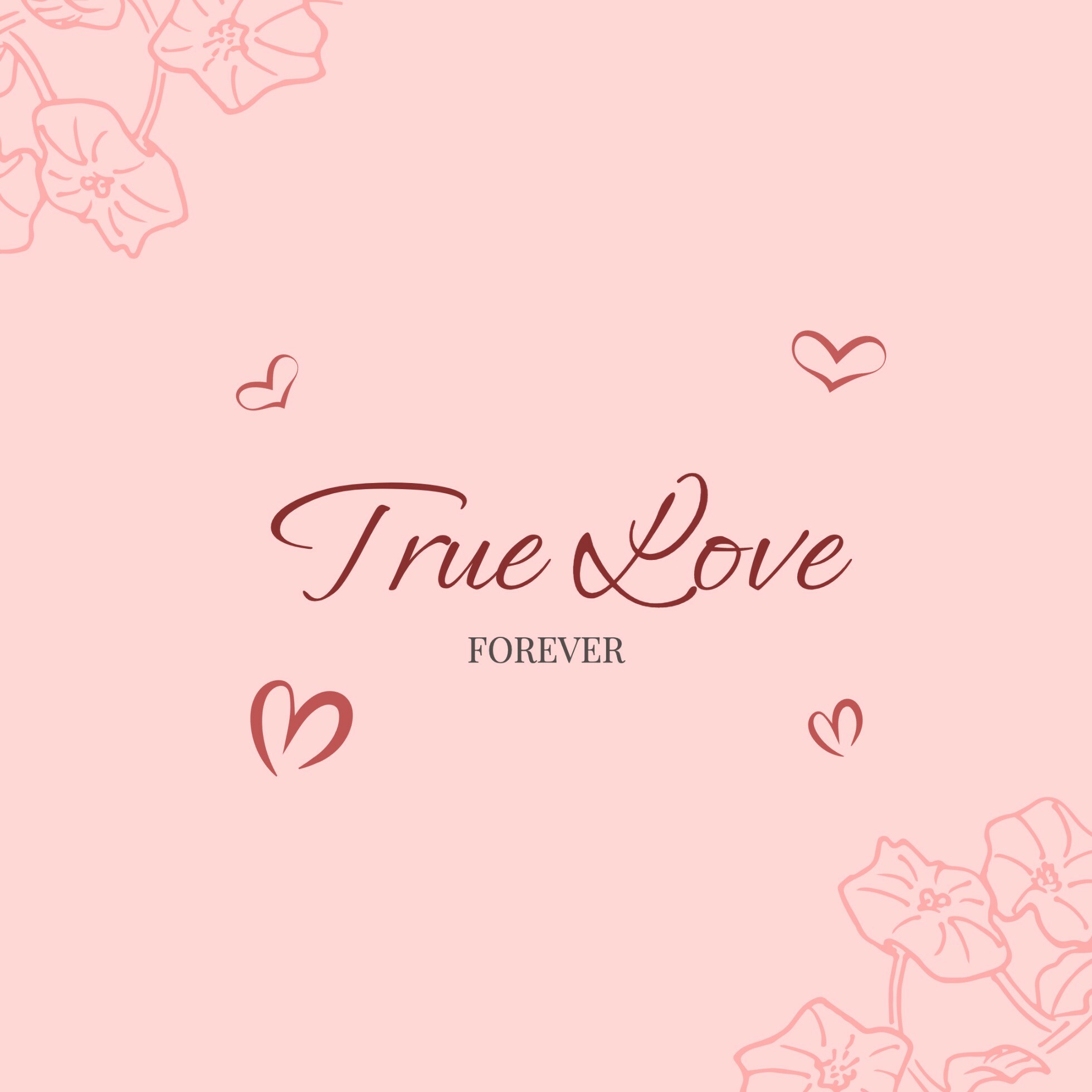 Pink Feminine True Love Gift Letter Instagram Post template