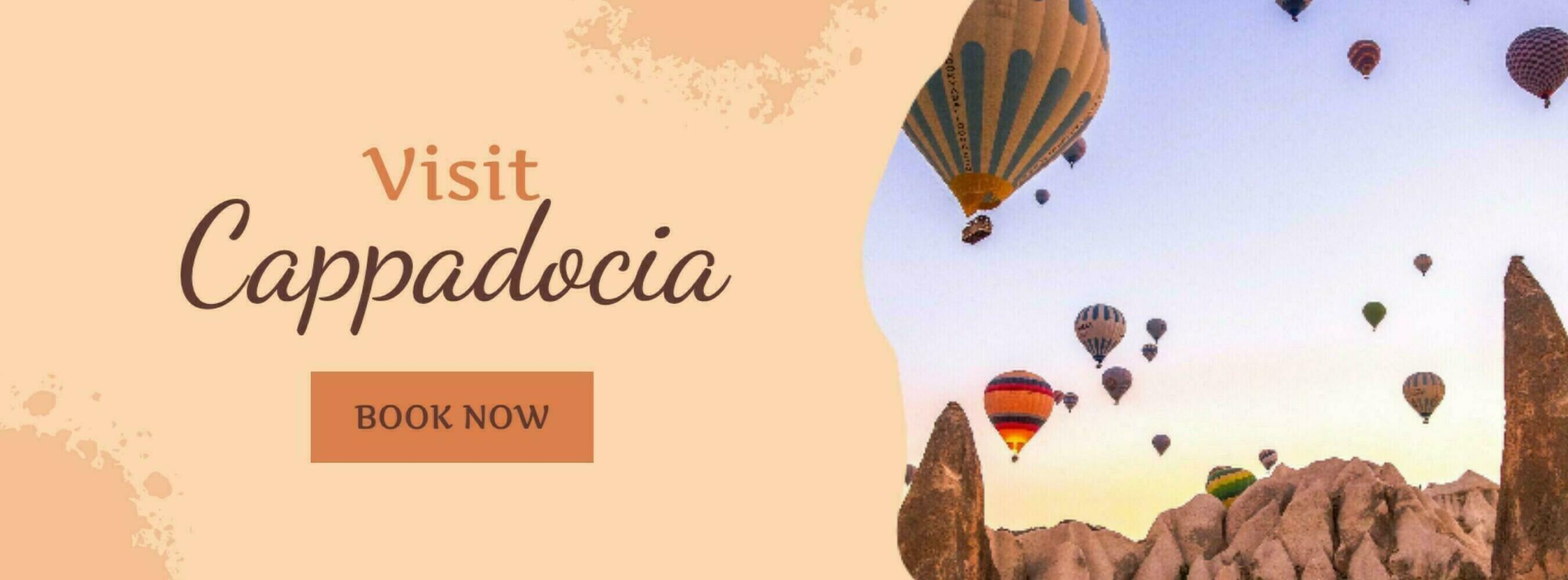 Beige Feminine Travel Visit Cappadocia Facebook Cover template