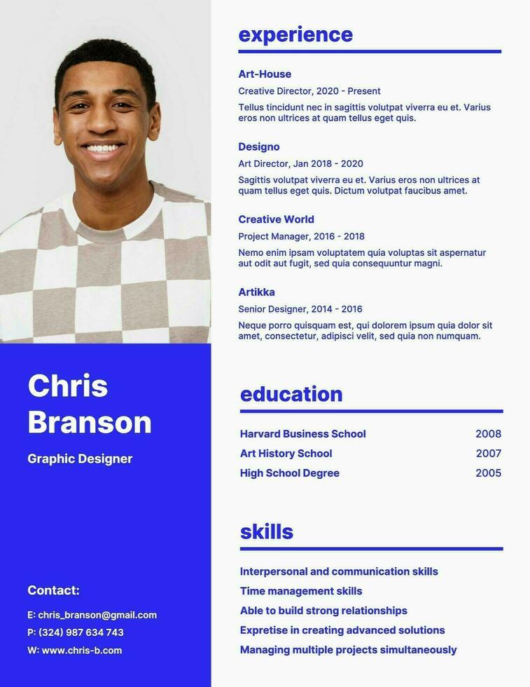 Modern Blue Resume Template 20012578 Template Modern Blue Resume Template 20012578 Template