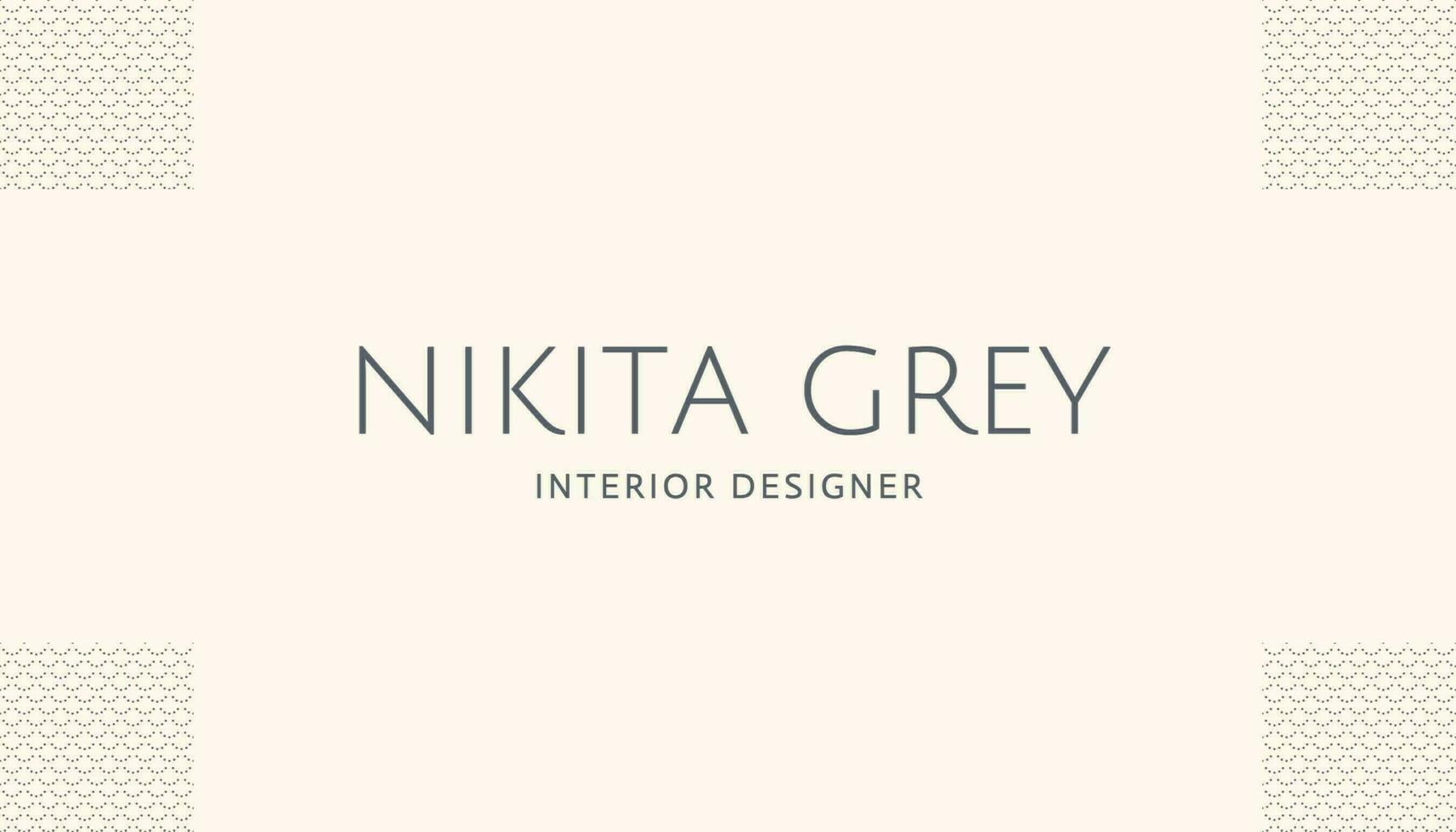 Beige Minimalist Interior Designer Business Card template