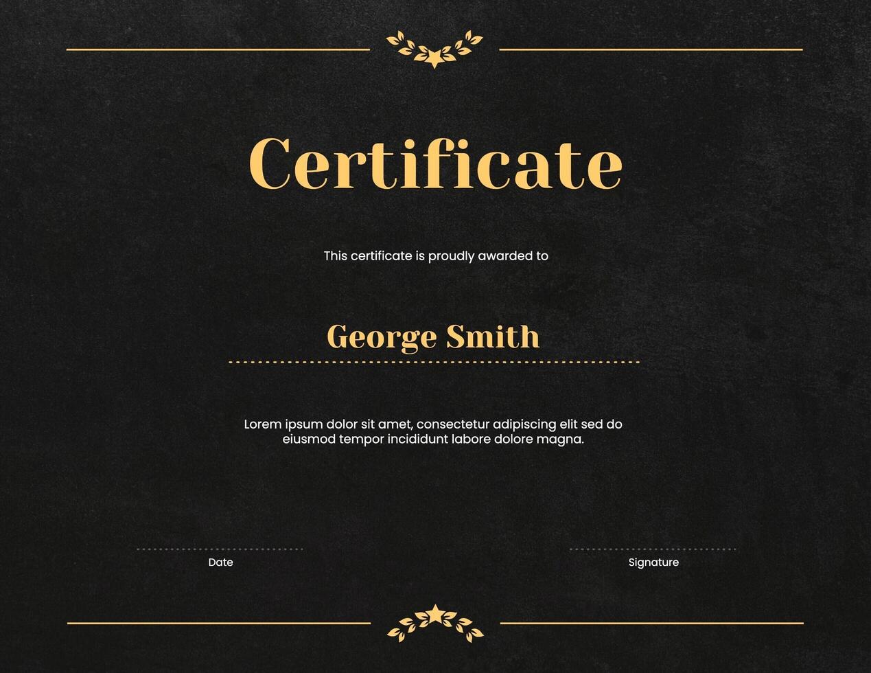 Black & Gold Certificate Template