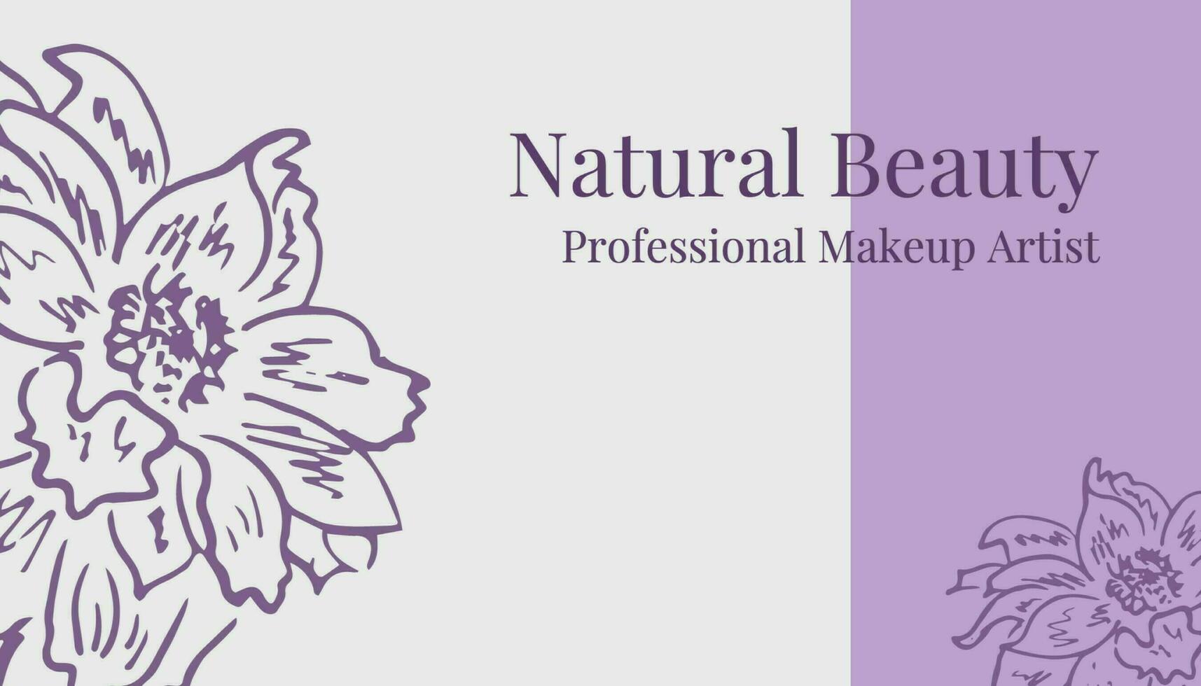 Purple Floral Professional Makeup Artist Business Card template