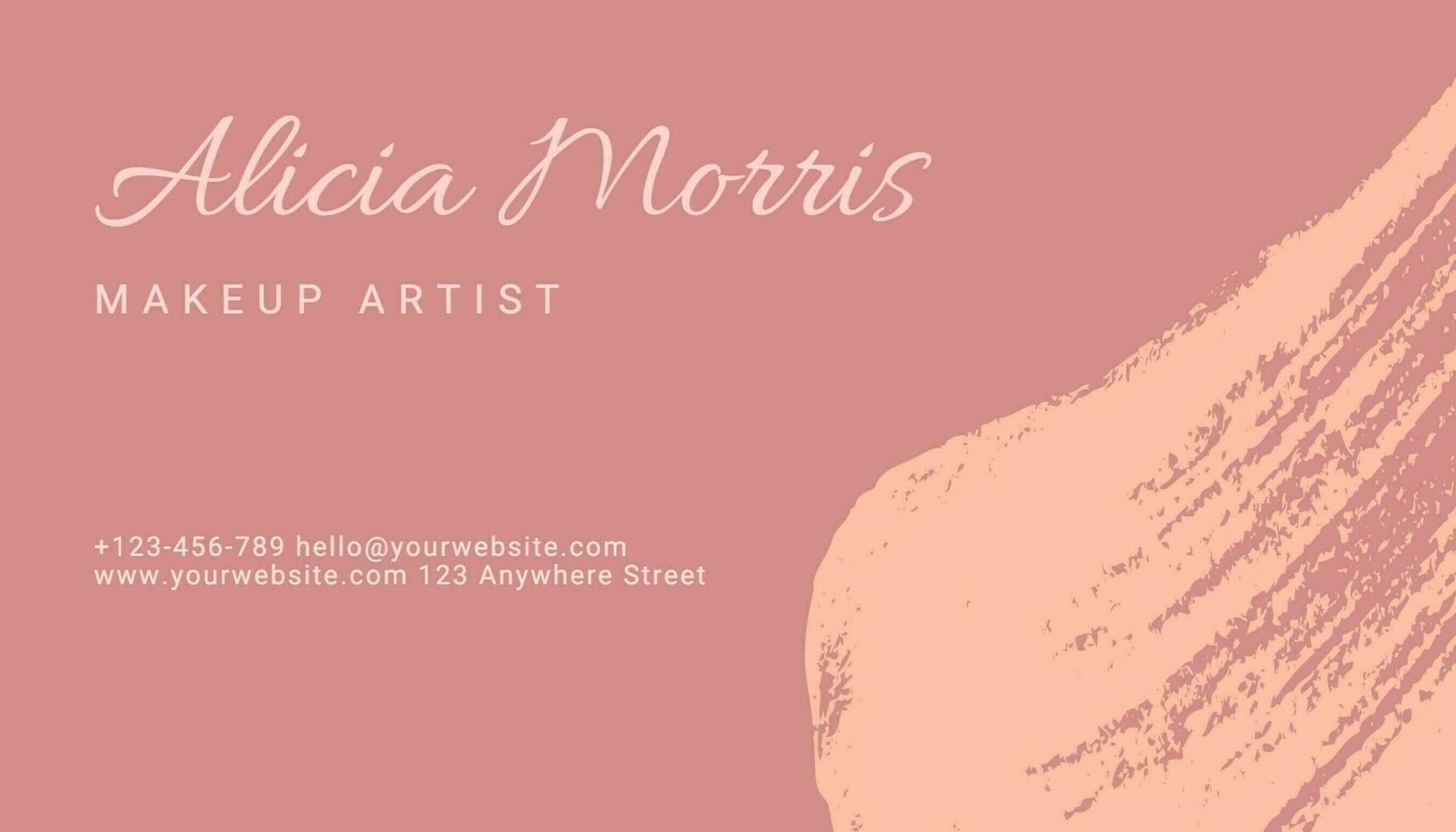 Beige Minimalist Makeup Artist Business Card template