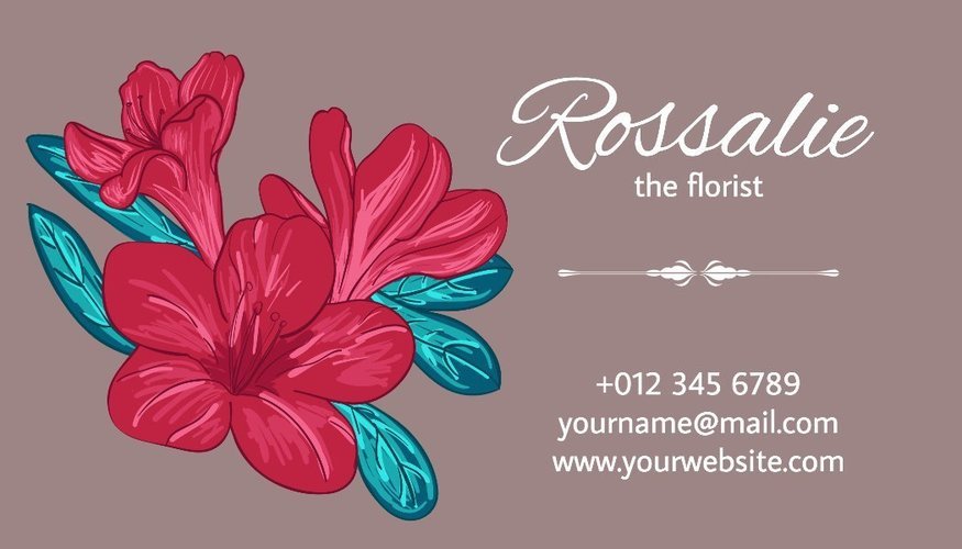 The Florist Name Card 20012633 Template