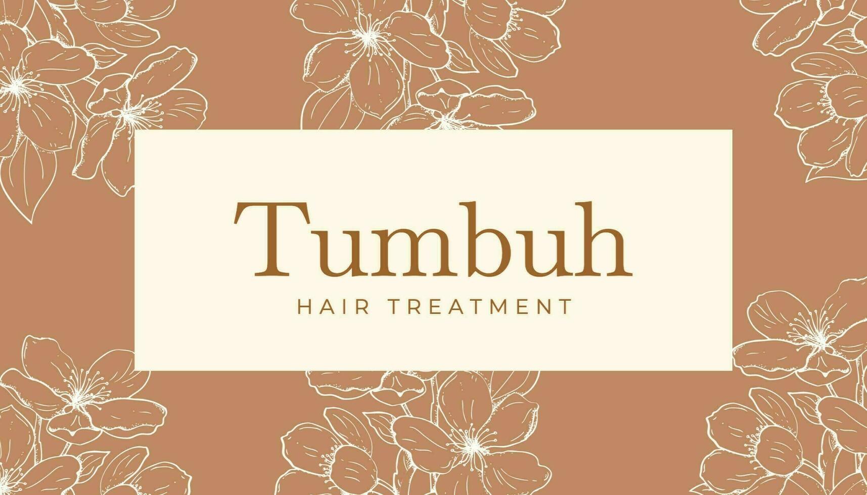 Brown Floral Hair Treatment Business Card template