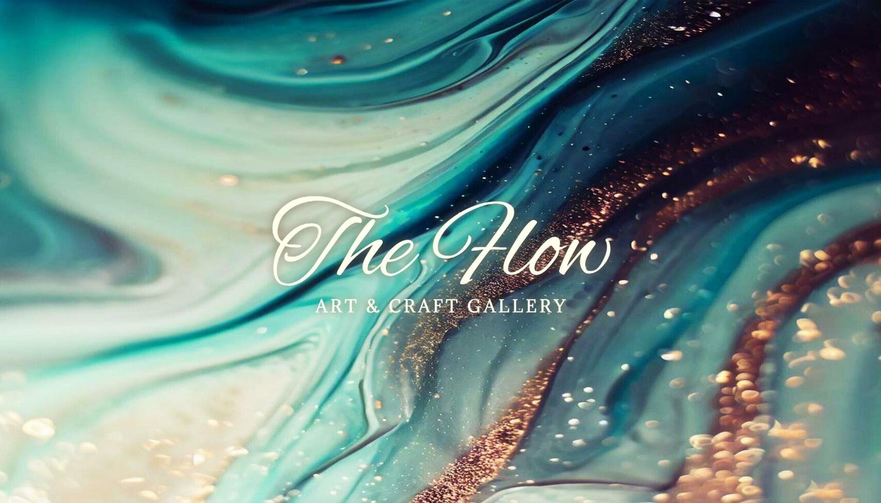 Green Abstract Art and Craft Gallery Business Card template