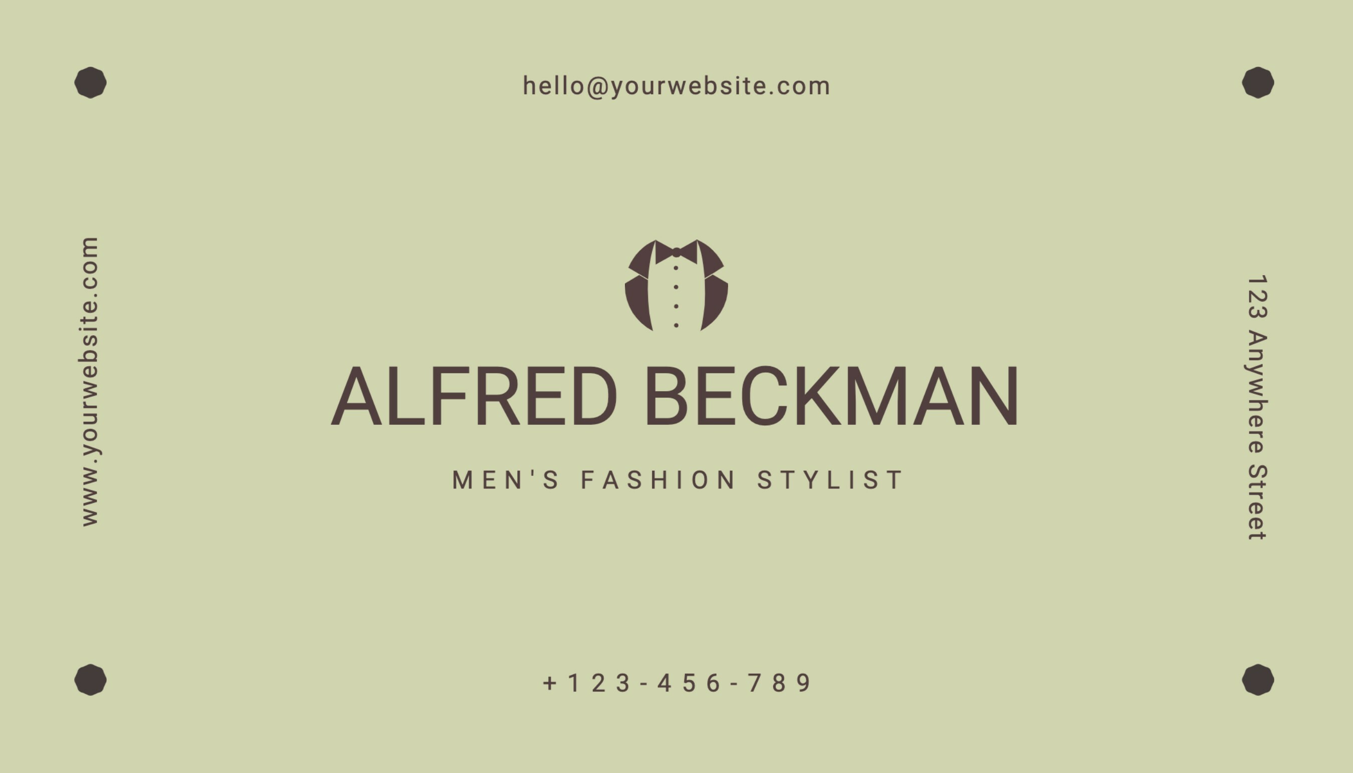 Brown Minimalist Men Fashion Style Business Card template