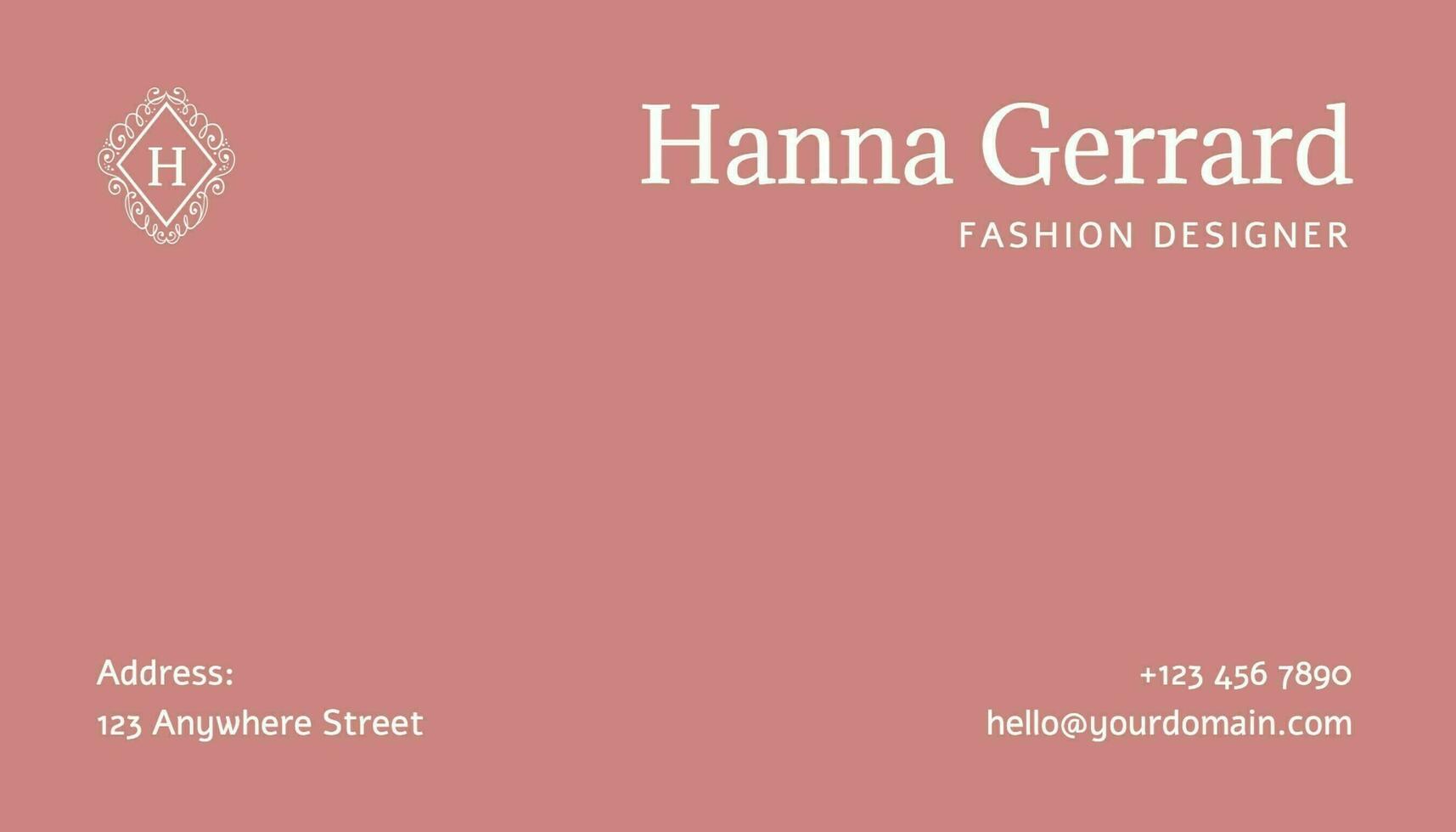 Red Minimalist Fashion Designer Business Card template