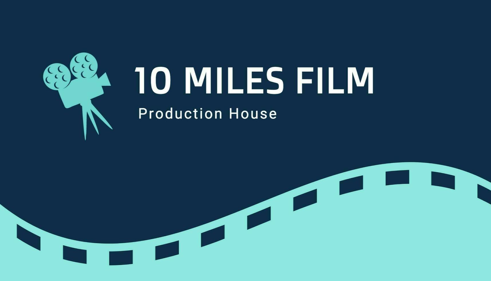 Blue Illustrated Film House Production Business Card template